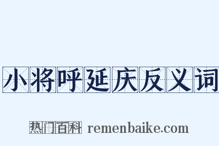 小将呼延庆反义词是什么意思的图片